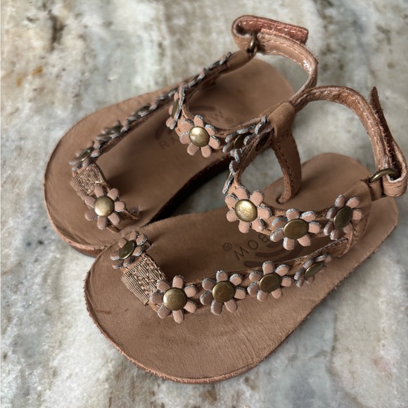 Leather rainbow floral sandals toddler 3/4 - Picture 5 of 5